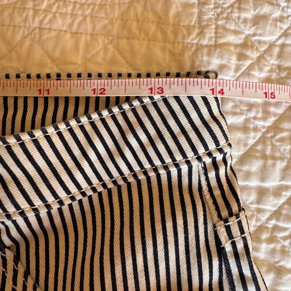 H&M Black and White Striped Jean Shorts
